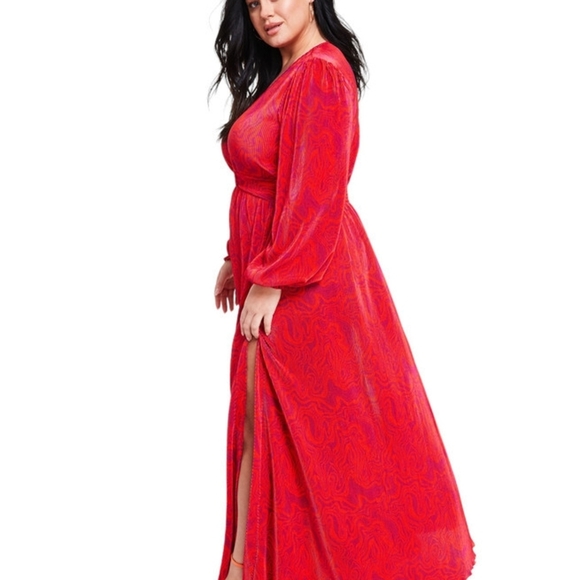 NINA Parker Plisse Pleated Maxi Dress Size 1X - Picture 2 of 13